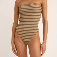 RHYTHM SOL STRIPE STRAPLESS ONE PIECE