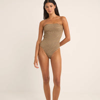 RHYTHM SOL STRIPE STRAPLESS ONE PIECE