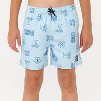 RIP CURL BOYS EVOLUTION MOTIF VOLLEY - LIGHT BLUE