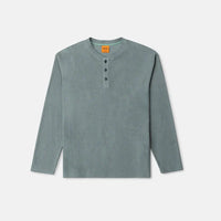 RHYTHM MENS VINTAGE TERRY LS HENLEY- SILVER PINE