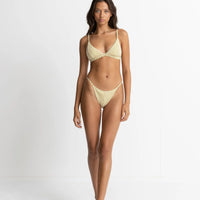 RHYTHM SUNBATHER STRIPE BRALETTE TOP - GREEN