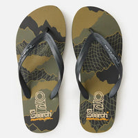 RIP CURL MENS SEARCH BLOOM OPEN TOE - BLACK/OLIVE