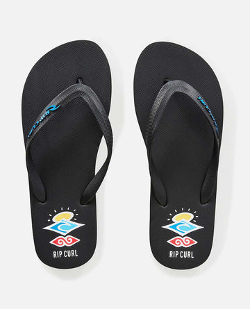 RIP CURL ICONS OF SURF BLOOM OPEN TOE SANDALS - BLACK/BLUE