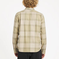 RVCA THAT'LL WORK FLANNEL LOMG SLEEVE SHIRT - LIGHT KHAKI