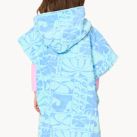 BILLABONG MIXED SNAP HOODED TOWEL-GIRL - BLUE