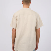 SILENT THEORY LINEN SHORT SLEEVE SHIRT - NATURAL