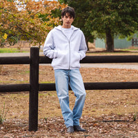 SILENT THEORY BOX ZIP HOODIE - GREY MARBLE