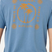 RIP CURL MOD CALI TWO PALMS TEE - BLUEFIN