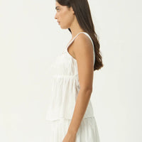 AFENDS CHERRIE BLANC ORGANIC TIE TOP - WHITE