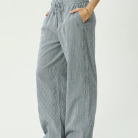 AFENDS HARRIET WIDE LEG PANT - INDY NAVY CHECK