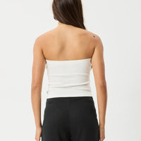 AFENDS JAMIE RIB TUBE TOP - WHITE