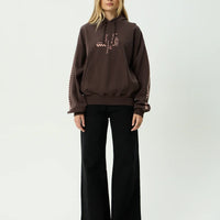 AFENDS REALITY CHECK RECYCLED BOXY PULL ON - COFFEE
