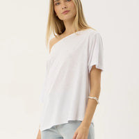 AFENDS SABINA OFF SHOULDER TEE - WHITE