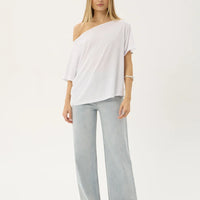 AFENDS SABINA OFF SHOULDER TEE - WHITE