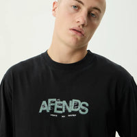 AFENDS SAFETY RETRO TEE - STONE BLACK