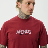 AFENDS SAFETY RETRO TEE - WASHED BURGUNDY