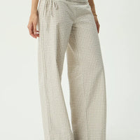 AFENDS SOFIA WIDE LEG PANT - REVERB MOONBEAM CHECK