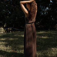AFENDS TULLY - SEERSUCKER MAXI DRESS - COFFEE