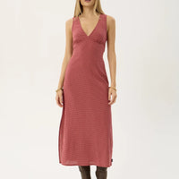 AFENDS TULLY SEERSUCKER MAXI DRESS - INDY ROSE CHECK