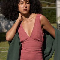 AFENDS TULLY SEERSUCKER MAXI DRESS - INDY ROSE CHECK