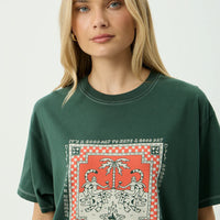 AFENDS HAVE A GOOD DAY RECYCLED OVERSIZED TEE - PINE