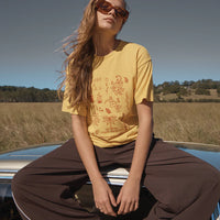AFENDS HOLLY HEMP OVERSIZED TEE - MANGO