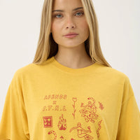 AFENDS HOLLY HEMP OVERSIZED TEE - MANGO