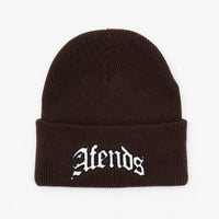 AFENDS HOME RECYCLED CUFFED BEANIE - COFFEE