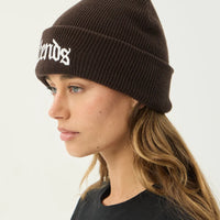 AFENDS HOME RECYCLED CUFFED BEANIE - COFFEE