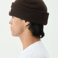 AFENDS HOME RECYCLED CUFFED BEANIE - COFFEE