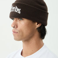 AFENDS HOME RECYCLED CUFFED BEANIE - COFFEE