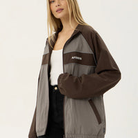 AFENDS SPICY RECYCLED SPORTS SPRAY JACKET - OLIVE