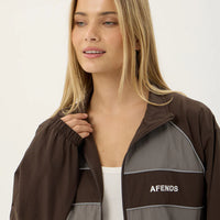 AFENDS SPICY RECYCLED SPORTS SPRAY JACKET - OLIVE