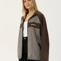 AFENDS SPICY RECYCLED SPORTS SPRAY JACKET - OLIVE