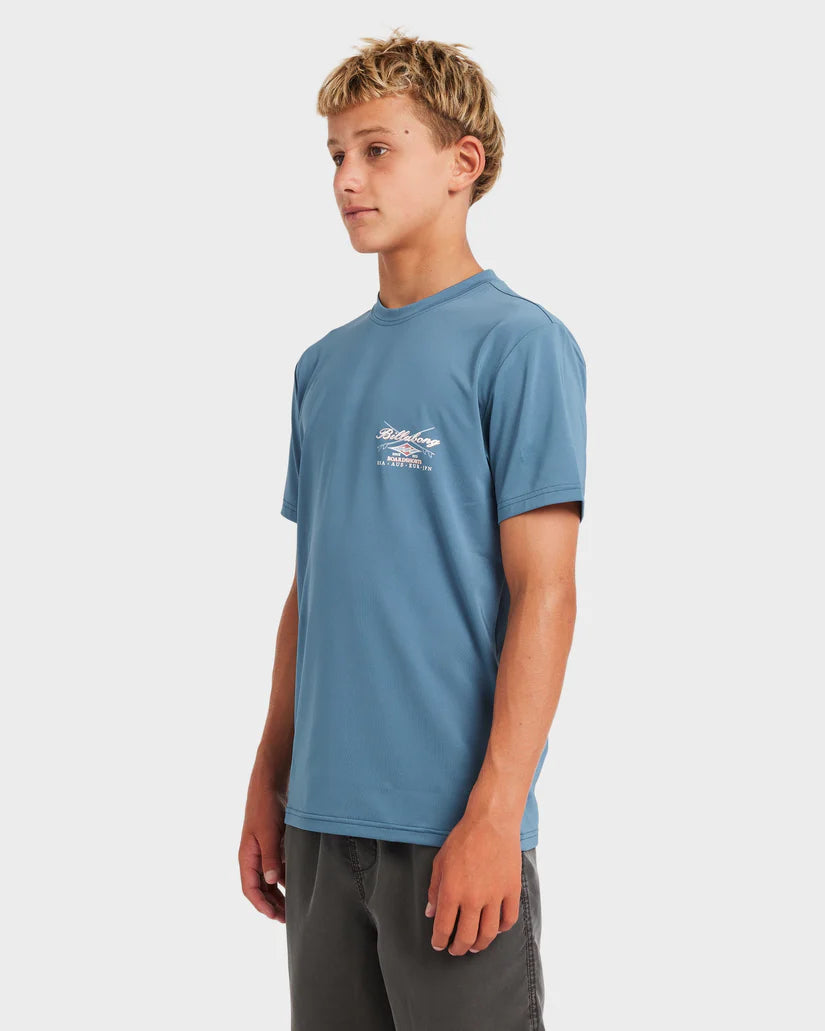 BILLABONG BOYS CROSSBOARDS  LF SHORT SLEEVE - REAL TEAL