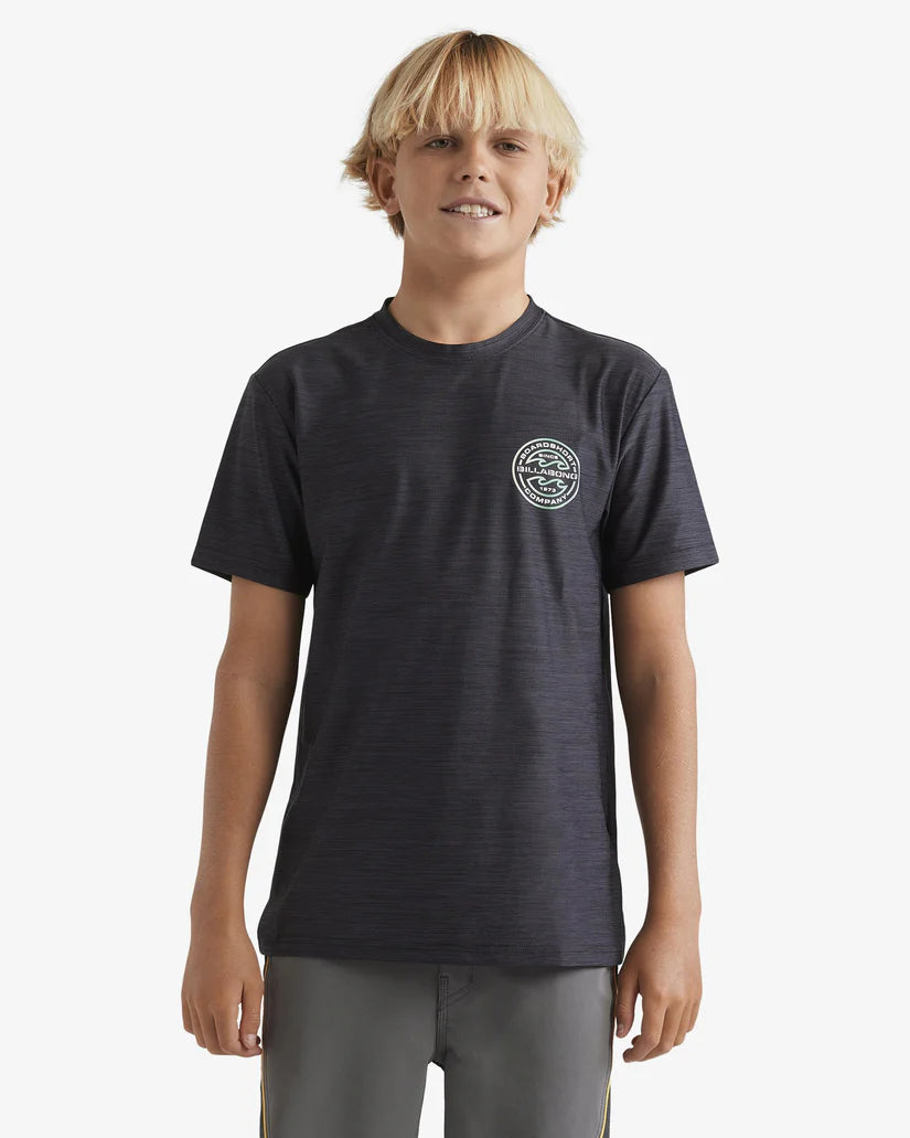 BILLABONG BOYS ROTOR SHORELINE SHORT SLEEVE - BLACK