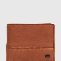 BILLABONG DIMENSION 2 IN 1 LEATHER WALLET - TAN