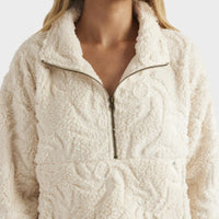 BILLABONG SUN TRIPPIN HALF ZIP CREW - WHITE CAP