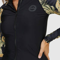 BILLABONG TROPICANA ZIP THRU SUNSHIRT - BLACK