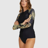 BILLABONG TROPICANA ZIP THRU SUNSHIRT - BLACK