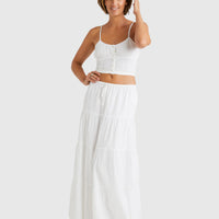 BILLABONG HIGH TIDES MAXI SKIRT - WHITE