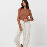 RHYTHM WOMENS CLASSIC DRAWSTRING PANT - OAT