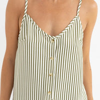 RHYTHM COVE STRIPE ADJUSTABLE ROMPER - ALOE