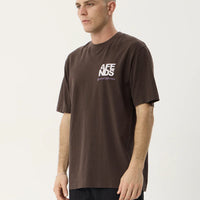 AFENDS FUNNEL RECYCLED RETRO TEE - WASHED COFFEE