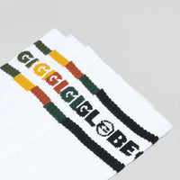GLOBE TILT HI CREW SOCK FIVE PACK - WHITE