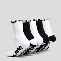 GLOBE QUARTER SOCK FIVE PACK - BLACK AND WHITE
