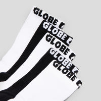 GLOBE QUARTER SOCK FIVE PACK - BLACK AND WHITE