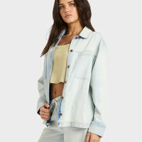 BILLABONG JADE SALTWASHED LONG SLEEVE WVN - BLUE MIST
