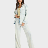 BILLABONG JADE SALTWASHED LONG SLEEVE WVN - BLUE MIST