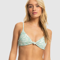 ROXY RIB KNOT BIKINI TOP - BLUE